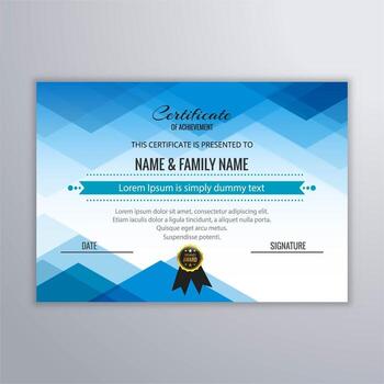 Abstract beautiful certificate template design vector