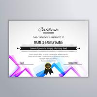 Abstract beautiful certificate template design vector