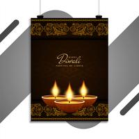 Abstract Happy Diwali elegant religious flyer design vector