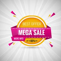 Mega Sale Design Banner colorful vector illustration