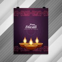 Plantilla de folleto con estilo abstracto feliz Diwali vector