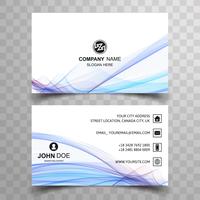 Abstract stylish wave colorful business card template design vector