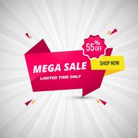 Mega oferta banner diseño ilustración vectorial vector