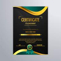 Resumen hermoso certificado plantilla diseño vector