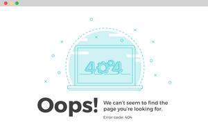 Error 404 unavailable web page. File not found concept vector