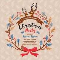Merry Christmas Party Invitation Card Design. Vector illustratio