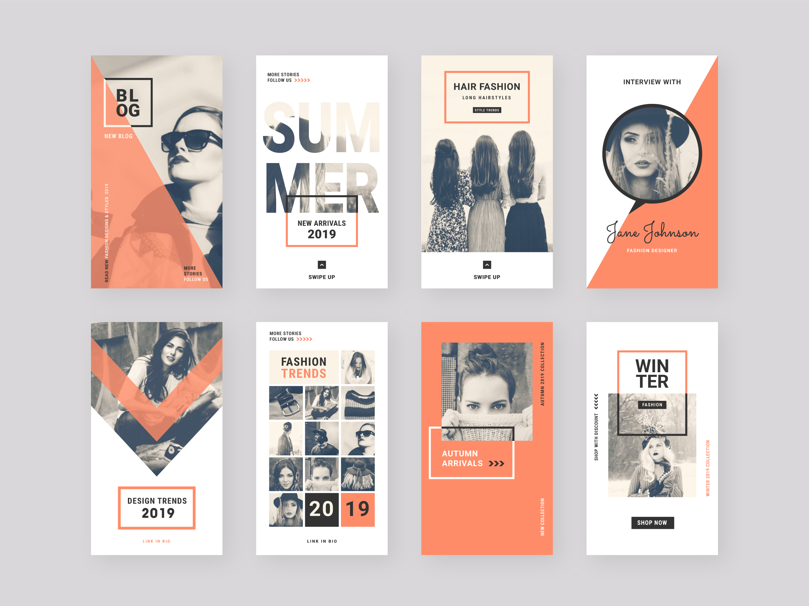 Fashion Instagram Story Template Vector Pack Download Free Vectors Clipart Graphics Vector Art