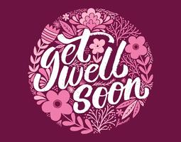 Get well soon card vector