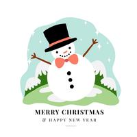 Cute Snowman Character Smiling vector