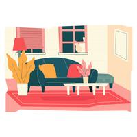 Cozy Living Room Vector Illustration