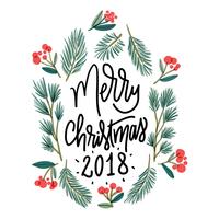 Cute Christmas Leaves With Christmas Quote vector