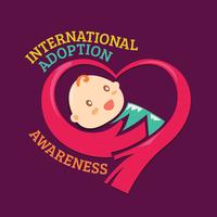 Hands Hug the Baby for International Adoption Awareness vector
