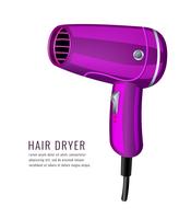 Realistic Hair Dryer Salon  vector