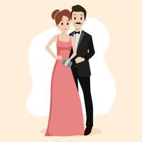 Couple in formalwear illustration vector