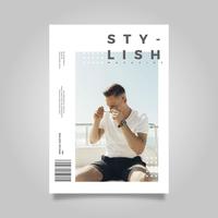 Flat Modern Simple Stylish Magazine Cover Template vector