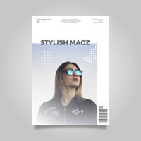 Flat Modern Clean Stylish Magazine Cover Template vector