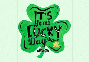 Green St. Patricks Day Watercolor Clover Card vector