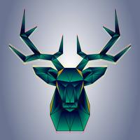 Stylized Polygonal Deer Head Vector Geometric Illustration