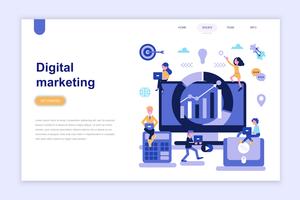 Landing page template of digital marketing vector