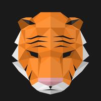 Geometric Polygonal Head Of A Tiger Illustration vector