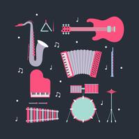 Musical Instruments Knolling Vector