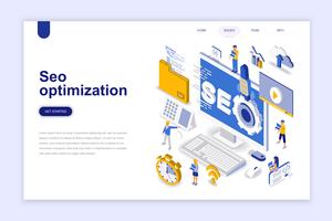 Isometric SEO optimization design concept vector