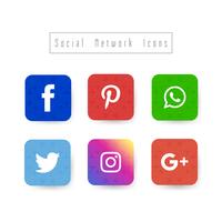 Abstract elegant social network icons set