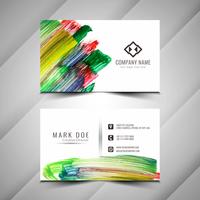 Abstract colorful watercolor elegant business card design templa vector