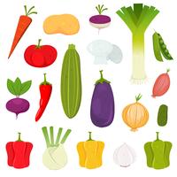 Conjunto de iconos de verduras vector