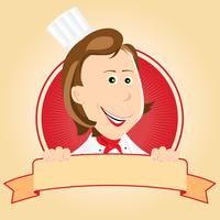 Food Banner - Chef Woman vector