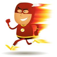 Comic Fast Running Superhero vector