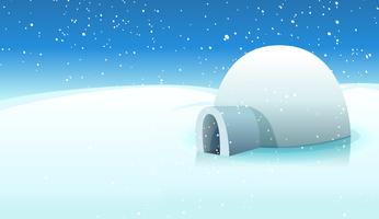 Igloo And Polar Icy Background vector