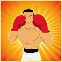 Grunge Boxer In Guard Position vector