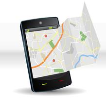 Street Map On Smartphone Mobile Device vector