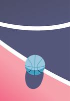 Basketball on Field Vector Design