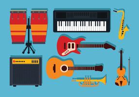 Musical Instruments Knolling Vector