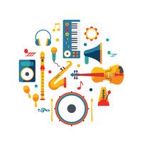 Musical Instrument Knolling Vector Design