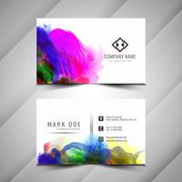 Abstract colorful watercolor elegant business card design templa vector