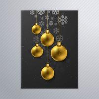 Hermoso cartel de copos de nieve con bola de navidad abstracta desi vector