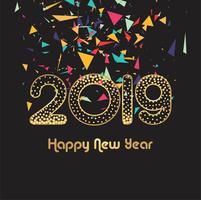 Beautiful 2019 new year card celebration background vector