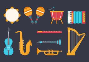 Musical Instruments Knolling vector