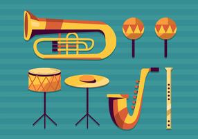 Musical Instruments Knolling vector