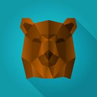 Flat Geometric Simple Grizzly Bear Shape Animal Vector Illustration