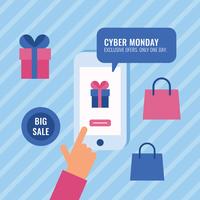 Cute Cyber Monday Social Media Post vector