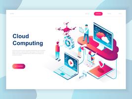 Modern Isometric Cloud Technology Web Banner vector