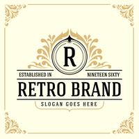 Plantilla de logotipo de monograma de lujo vintage vector