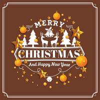 Christmas and Happy New Year Background vector