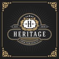 Vintage Luxury Monogram Banner Template Design vector