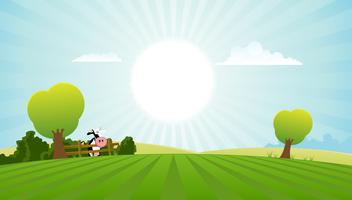 Dairy Cow In Summer Landscape vector