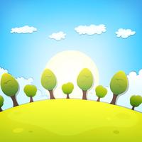 Spring Or Summer Cartoon Landscape  vector